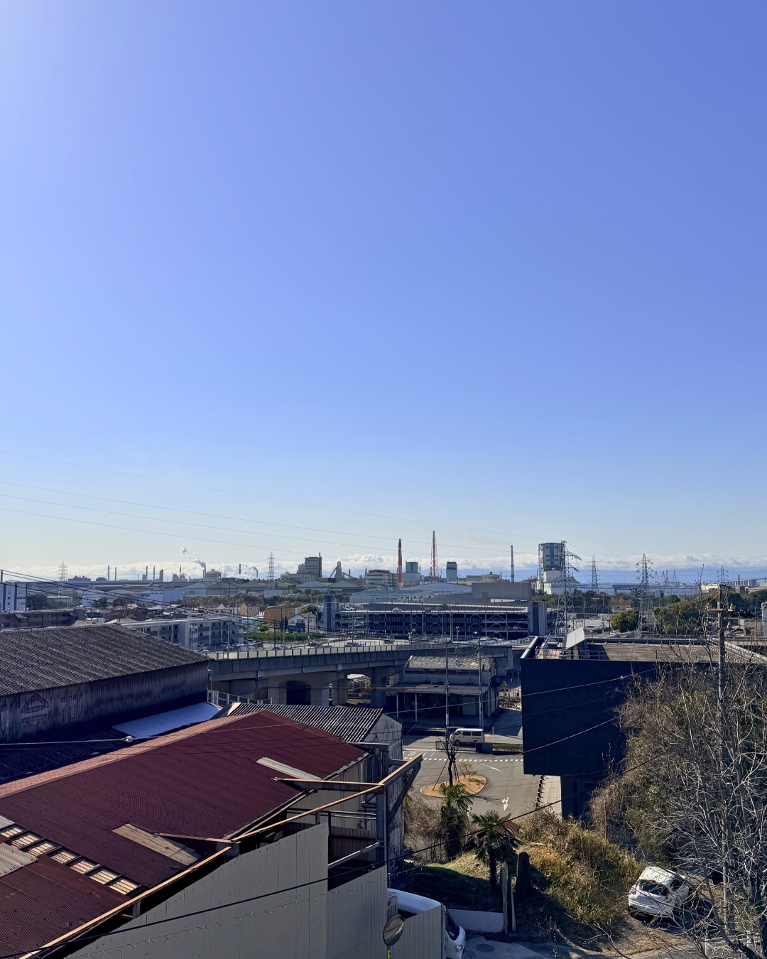 聚楽園公園 歩道橋からの景色
