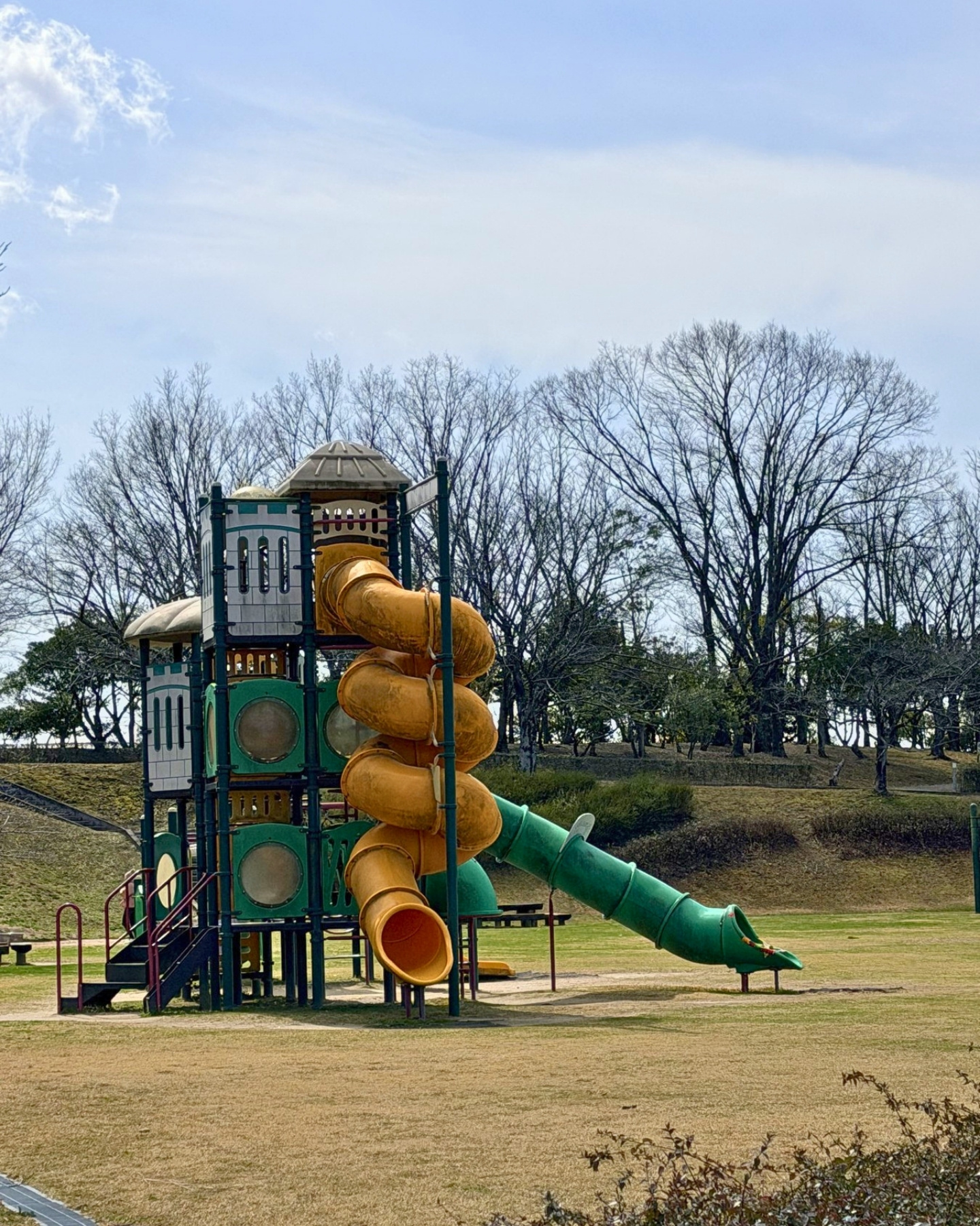 細口公園 広い芝生広場ときれいな遊具