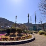 滝頭公園の朱色の橋(愛知県田原市)