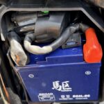 ケースに収めたFTR223のバッテリー