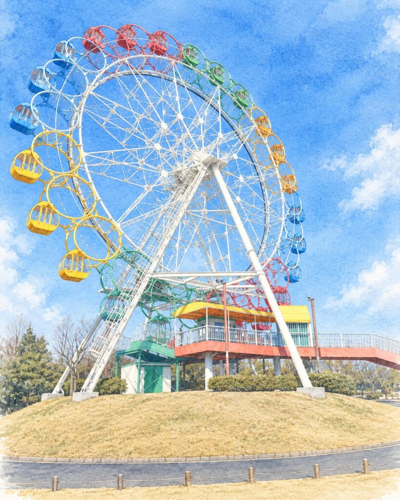 堀内公園のカラフルな大観覧車